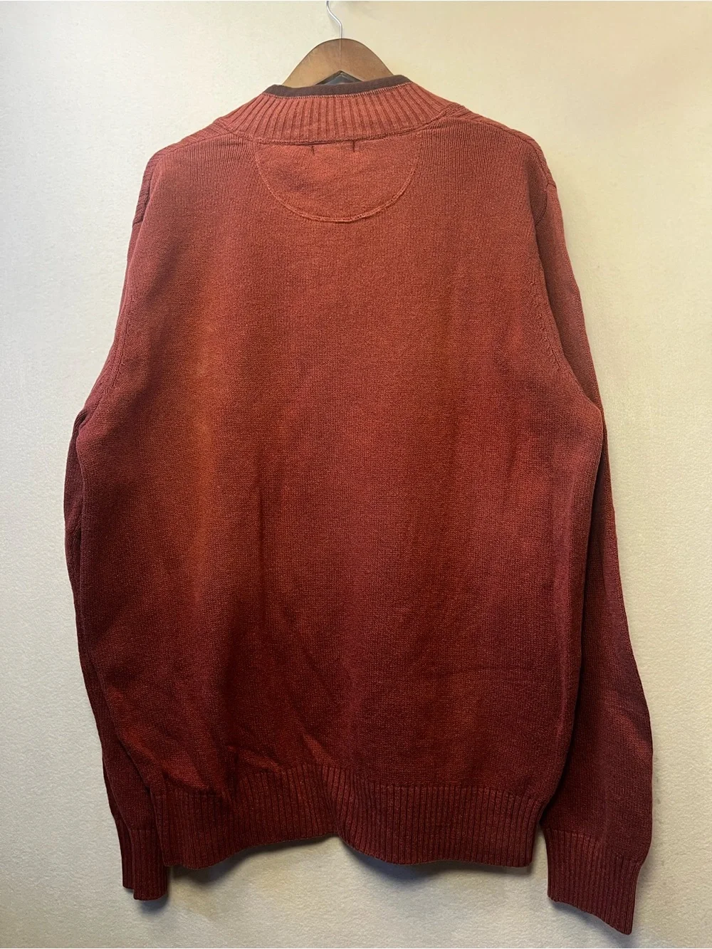 Dockers Men's Zip-Front Ribbed Yoke Sweater - Rust